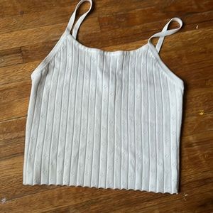 White noodle strap shirt